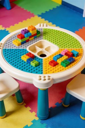 Round Building Brick Activity Table